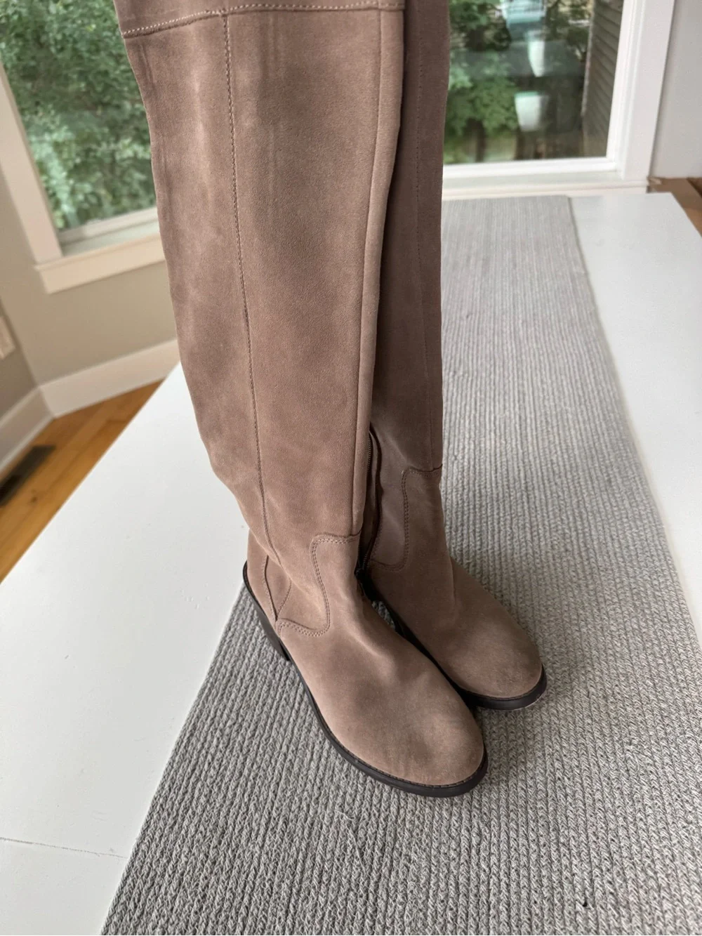 Seychelles Taupe Suede Over-the-Knee Block Heel Boots Sz 8
